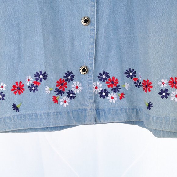 Vintage Chambray Embroidered Outfit Petite Large - Picture 3 of 13